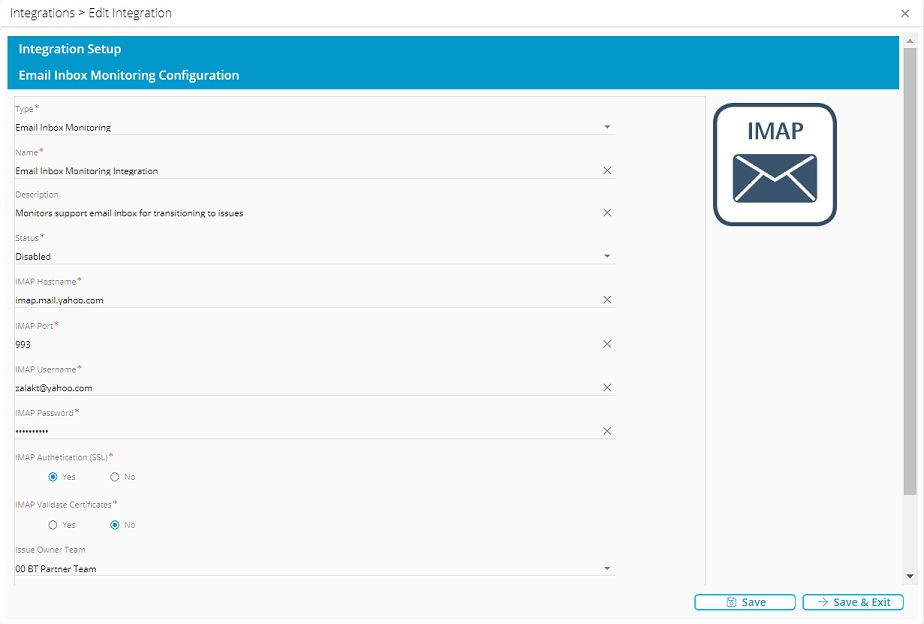 Setting up the Email Inbox Monitoring integration in Relay.